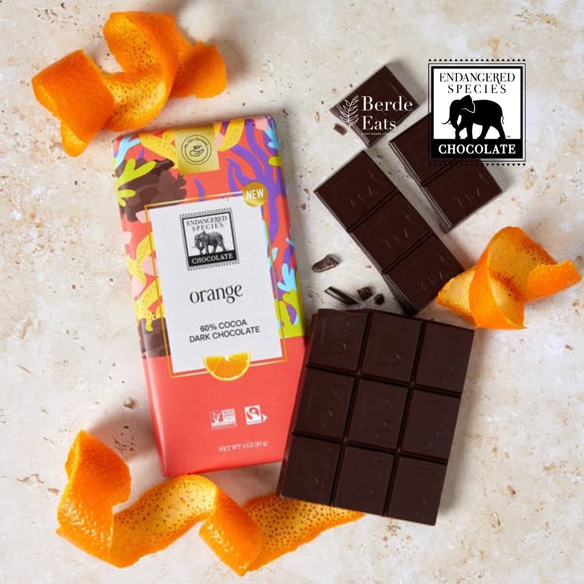 Orange Dark Chocolate Bar, 60% Cocoa (GF*)