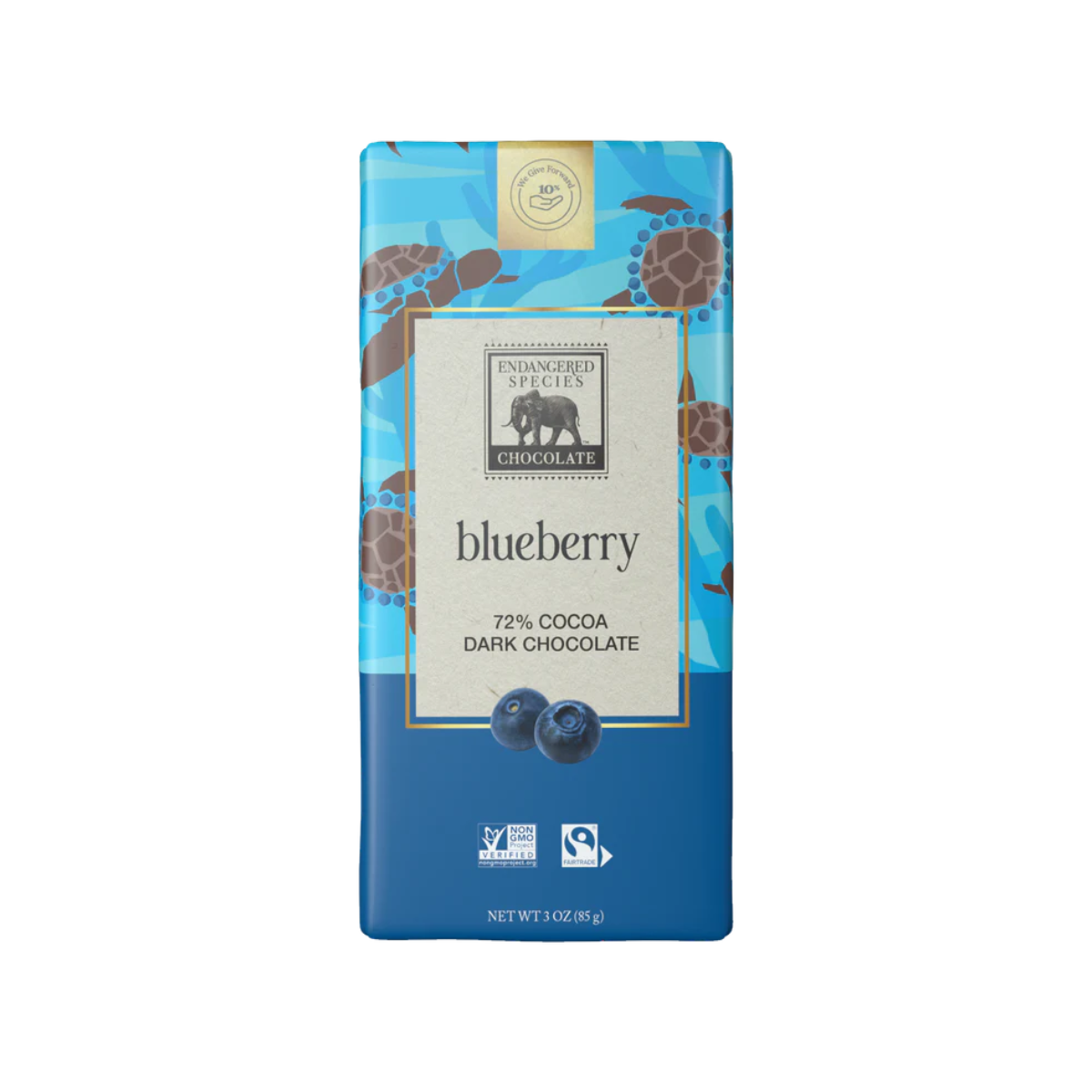 Blueberry Dark Chocolate Bar, 72% Cocoa (GF*)