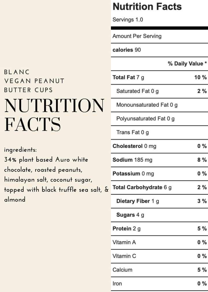 BLANC | White Chocolate Peanut Butter Cups (Box of 6)