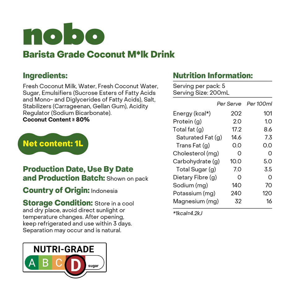 Nobo Coconut Milk Barista Grade
