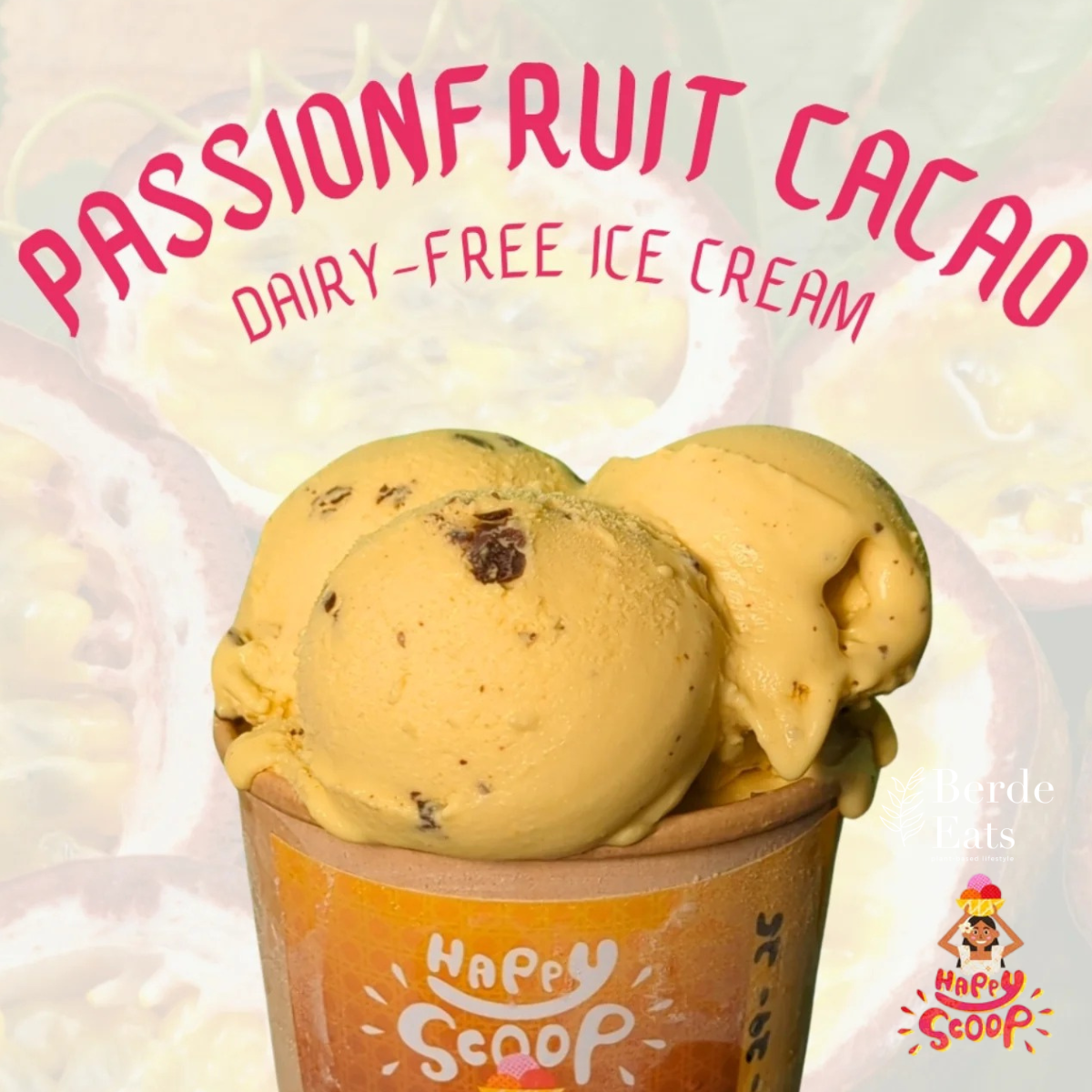Ice Cream - Passionfruit Cacao Dairy-Free Ice Cream (GF*)