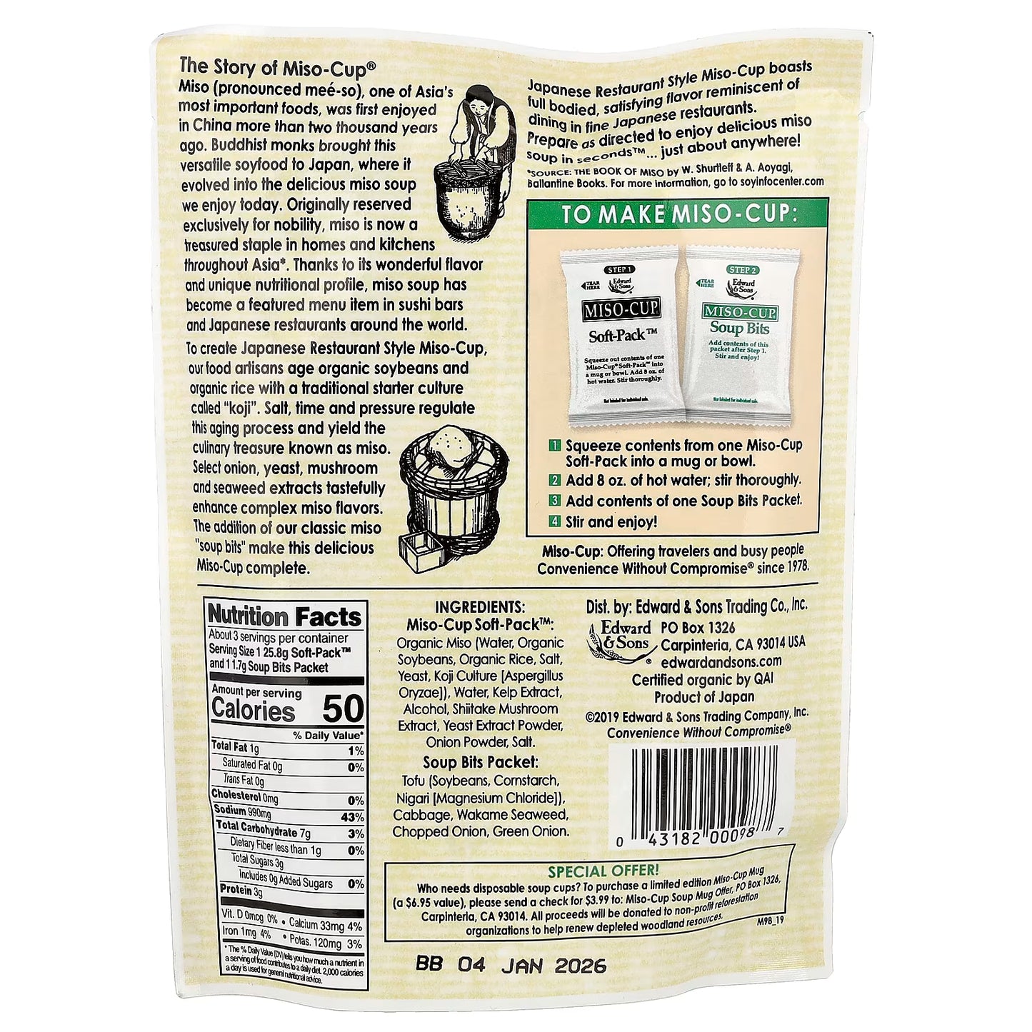 Instant Miso-Cup® Japanese Restaurant Style (GF*)