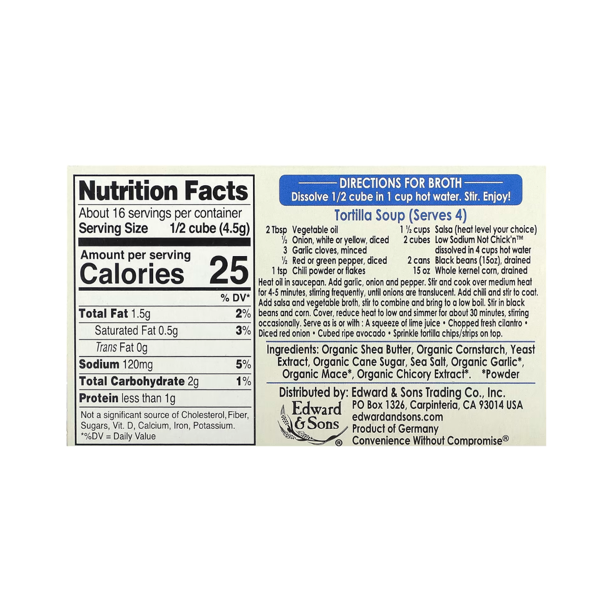 Not-Chick'n Chicken Bouillon Cubes Low Sodium (*GF)