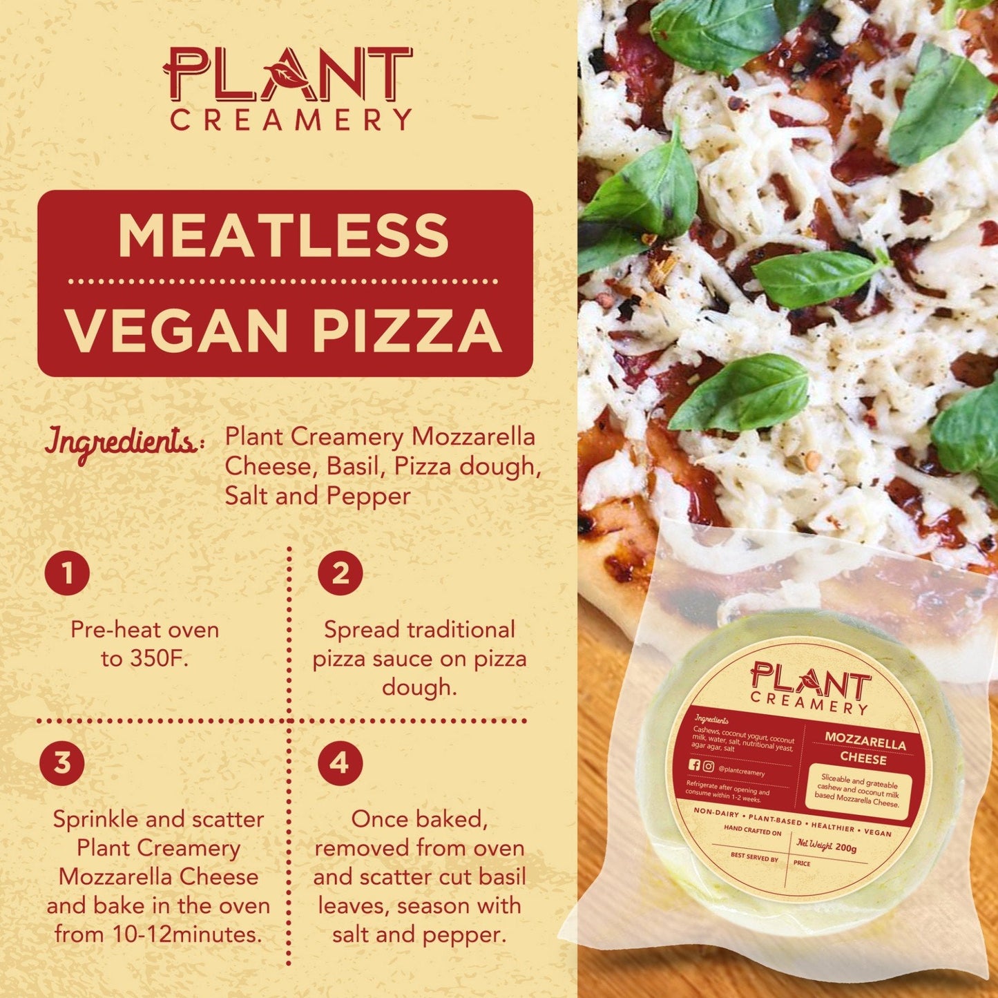 Mozzarella Cheese (Dairy-Free, Vegan)