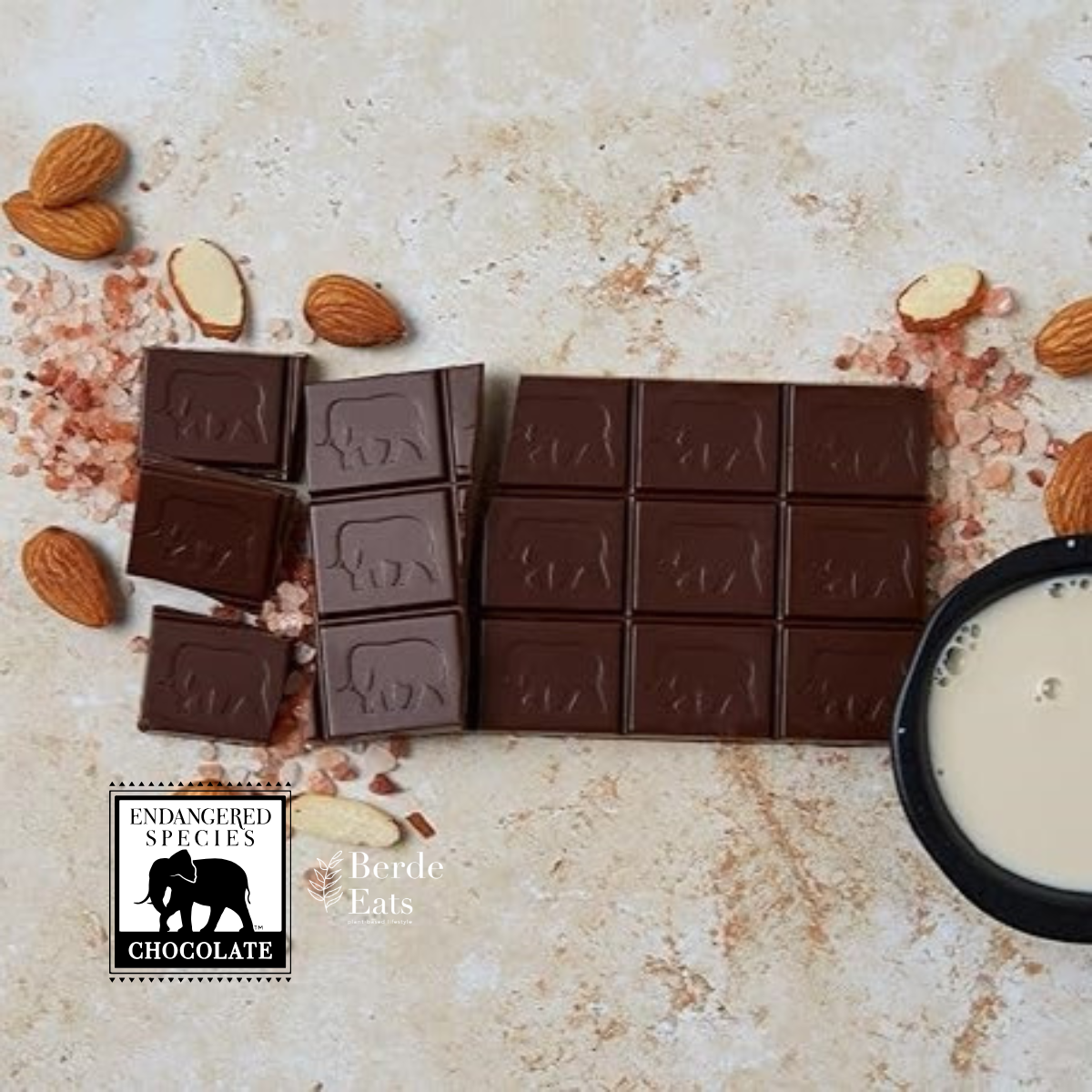 Sea Salt & Almonds w/ Oat Milk + 55% Cocoa Dark Chocolate Bar (GF*)