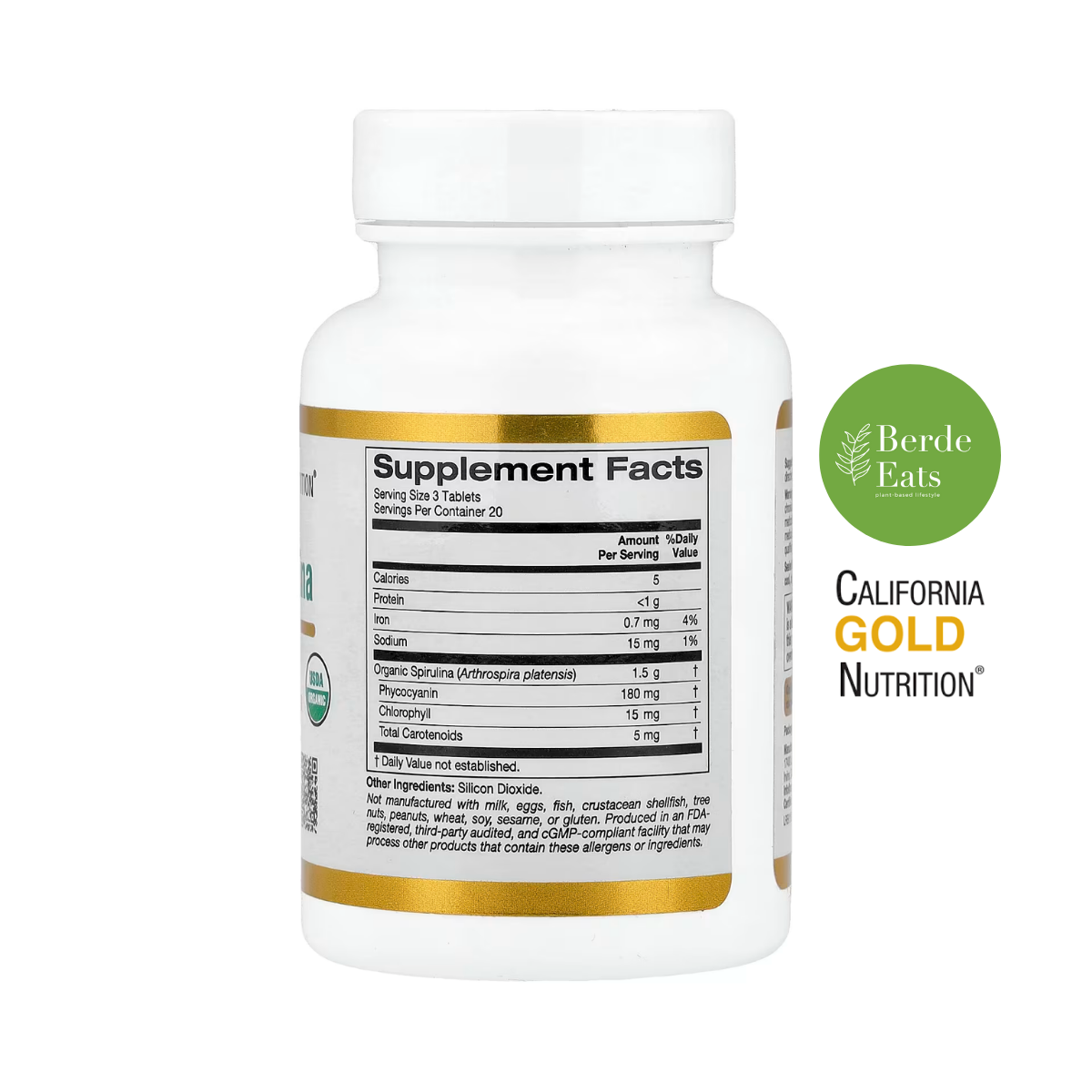 Organic Spirulina with Phycocyanin, and Chlorophyll