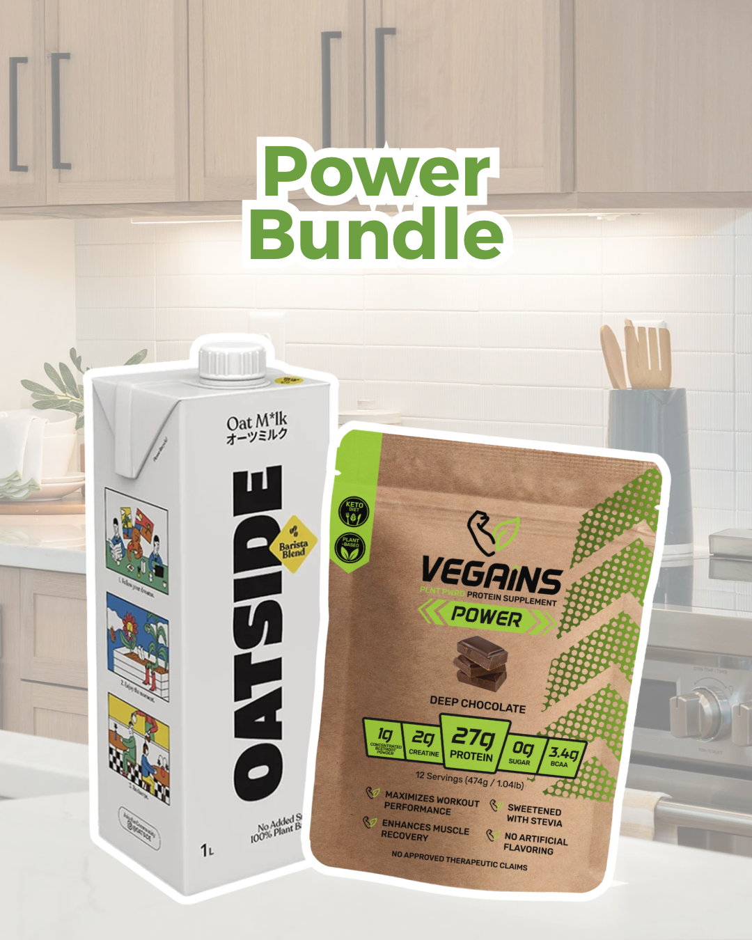 Vegains Chocolate Protein Milk Shake Bundle | Vegains + Oatside