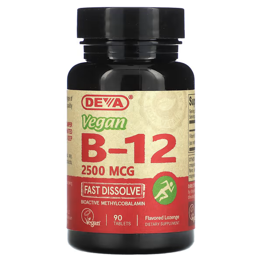 Vegan Vitamin B12 Fast-Dissolve Supplement 2500 MCG (*GF)